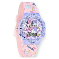 Disney Minnie Mouse and Daisy Unisex Child LCD Watch with Printed Silicone Strap (MN4320WM)