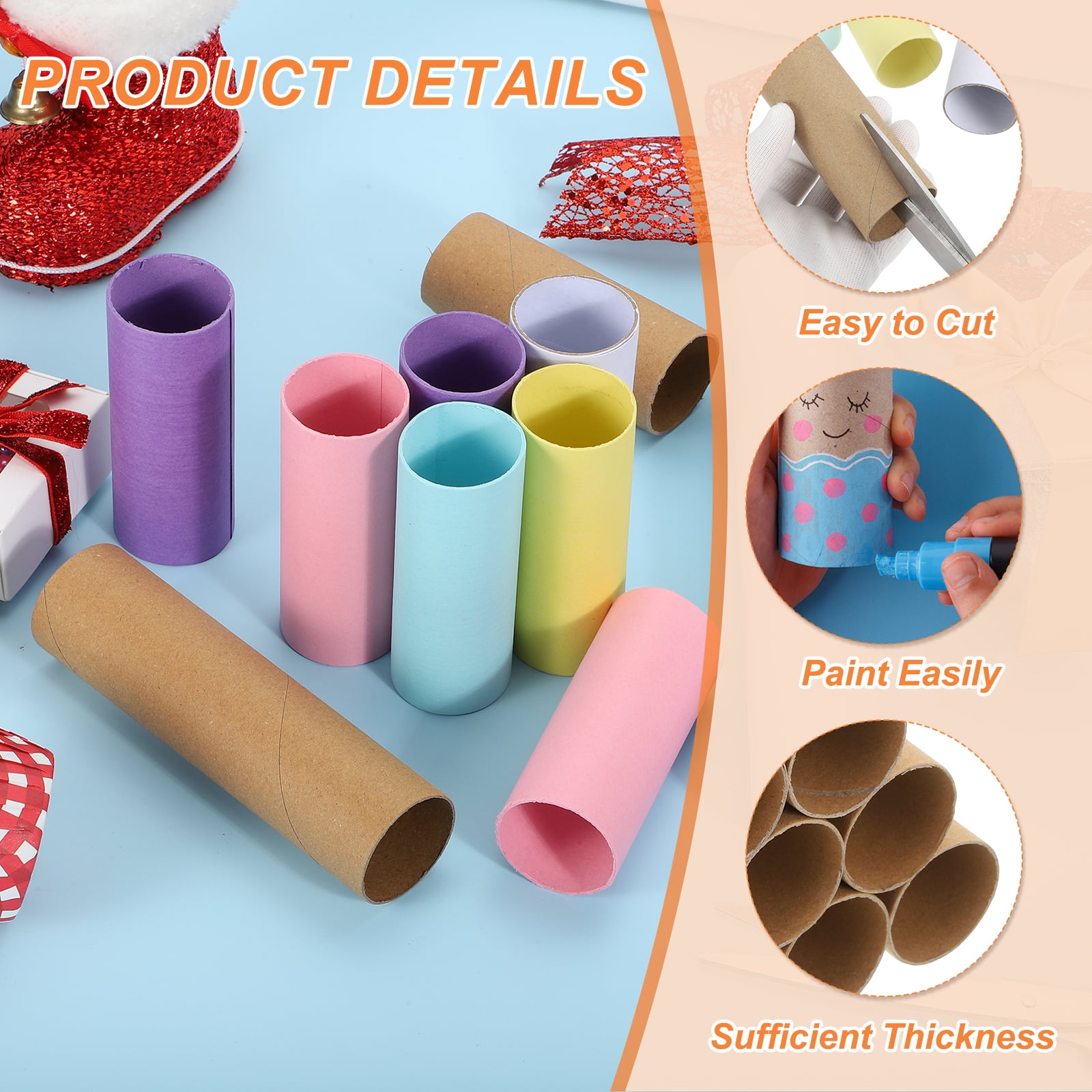 Uxcell 12 Pack Cardboard Tubes,Toilet Paper Rolls Corrugated Roll,3.94x1.58",Brown