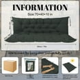thumbnail image 3 of SDJPOI Swing Replacement Cushion for Outdoor Bench, 4" Thick Waterproof 2-3 Seater Garden Porch Seat Cushion with Backrest, Outdoor Swing Cushions for Outdoor Furniture (Dark Grey,70*40in), 3 of 6