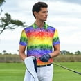 thumbnail image 3 of Balery Colorful Tie Dye Camisa Polo de Hombre con Estampado, de Manga Corta y Tejido Medio, Camisa Tipo Golf Polo-X-Large, 3 of 6