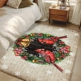 thumbnail image 4 of Hallway Runner Rugs 2.7x5 Ft, Christmas Non Slip Area Rugs for Kitchen Bedroom Entryway, Xmas Botanical Birds Snowflake Vintage Washable Carpet Runner Rug Floor Mats for Bedroom Home Decor, 4 of 9