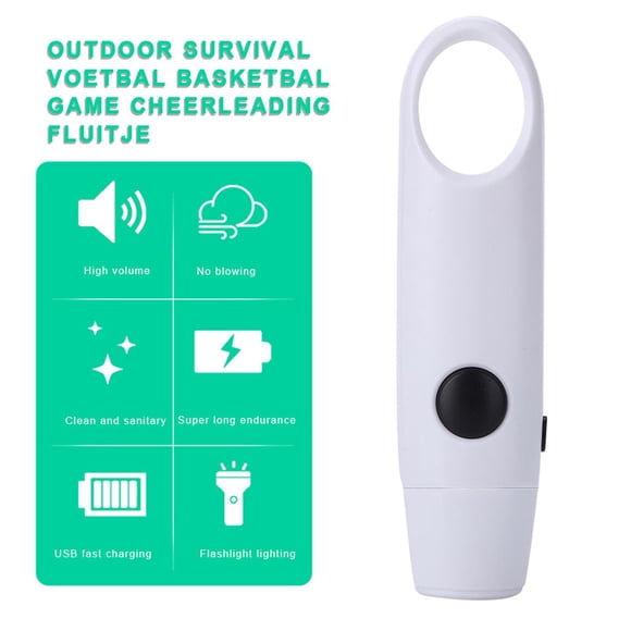 Electronic Electric Whistle w/ Lanyard Hiking Boating White