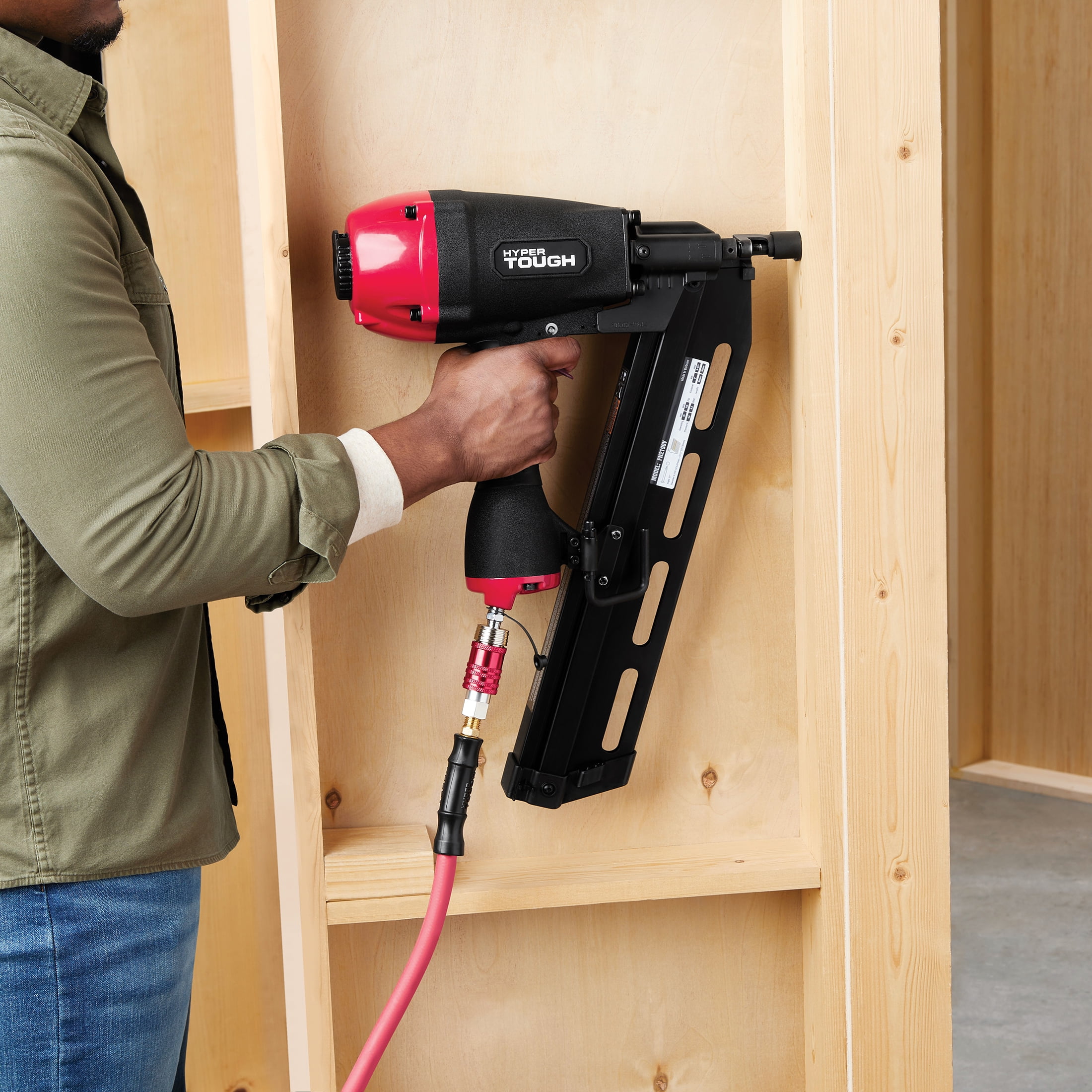 Hyper Tough 21-Degree Pneumatic Framing Nailer, Accepts 2-inch to 3-1/2-inch Plastic Collated Full Round Head Nails