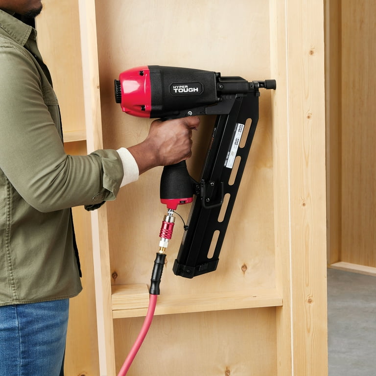 Hyper Tough 21-Degree Pneumatic Framing Nailer, Accepts 2-inch to