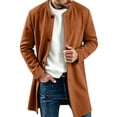 thumbnail image 2 of Miqool Men's Trench Coat Pea Coat Winter Business Long Jacket Overcoat with Pockets Knit Outerwear Long Sleeve S-3XL, 2 of 8