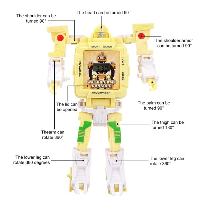 Reloj Electrónico Digital Robot Reloj Deformado Para Niños Juguetes Reloj Electrónico Digital Para Niños Niñas Regalo De Navidad ANGGREK Descripción de la referencia