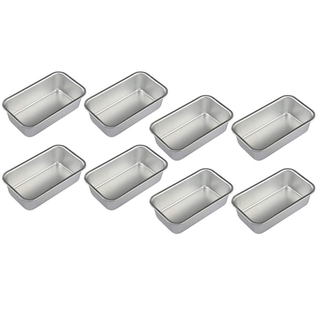 8Pcs Aluminum Alloy Loaf Tin Rectangular Non-Stick Bread Mould Bread Loaf Pans Baking Tools Kitchen Dining Bar Supplies