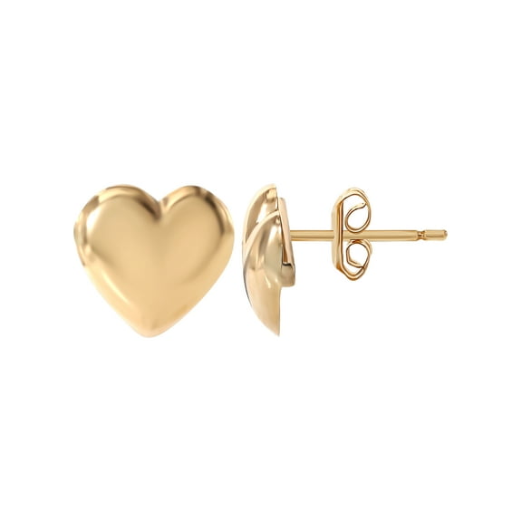 Brilliance Fine-Women’s 14K Yellow Gold Heart Stud Earrings