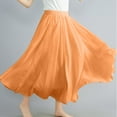 thumbnail image 4 of Linen Midi Skirts for Women High Waist Pleated Skirts Elastic Waist Below Knee Length Flowy Skirt, 4 of 5