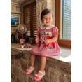 thumbnail image 6 of BemeyourBBs Kids Toddler Baby Girls Birthday Dress Outfit 1 2 3 4 Years Old Birthday Summer Clothes Puff Short Sleeve Doll Collar Front Bow Animal Cake Plaid Gingham Dress, 6 of 9