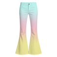 thumbnail image 4 of UYYX Kids Clothes Girls Little Girls Bell‑Bottom Denim Trousers Pastel Wash Breathable Jeans for Autumn Spring Season（Dark Green,15-16 Years）, 4 of 4