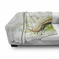 thumbnail image 3 of Floral Soft Flannel Fleece Throw Blanket, Abstract Modern Flowers Ivy Leaves Buds Blossoms Wavy Lines Print, Cozy Plush for Indoor and Outdoor Use, 50" x 60", Earth Yellow Burgundy, by Ambesonne, 3 of 6