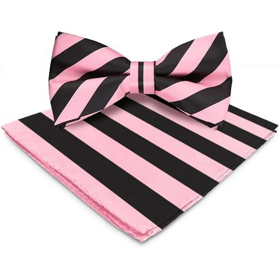 Vittorio Farina Striped Bow Tie & Pocket Square
