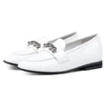 thumbnail image 3 of CMR CHAMARIPA Raised Heel Shoes For Women - Women's Elevator Loafers - Women Wedge White Leather Shoes 5 CM / 1.95 Inches, 3 of 9