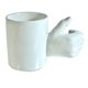 thumbnail image 1 of Taza de café con el pulgar hacia arriba, divertida, cerámica, 350 ml, con asa de mano 3D, 1 of 1