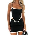 thumbnail image 3 of Coduop Women 2 Pieces Outfit Set,Sleeveless Irregular Sling Tank Top and Mini Skirt Two-Piece Suits, 3 of 8