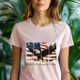 thumbnail image 5 of Patriotic Eagle American Flag Graphic T-Shirt | Land of the Free Quote Tee, Sport Grey, Size M, 5 of 6
