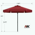 thumbnail image 6 of ABCCANOPY 7.5ft Outdoor Market Hand Push Patio Umbrella With Hanging Edge,12+Colors, Burgundy, 6 of 8