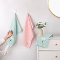 thumbnail image 2 of REGALWOVEN Floral Pattern Cotton Hand Towels Flower Embroidered Soft Absorbent Decorative Towel Set for Bathroom (13 x 30 Inch) Blue 4-Piece, 2 of 5