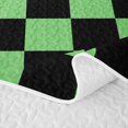 thumbnail image 5 of Manfei Contemporary Grid Quilt King,Checkered Art King Coverlet Set,Black Green,3 Pieces,1 Bedspread and 2 Pillowcases, 5 of 7