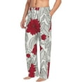 thumbnail image 3 of Kdxio Leaves And Anemone Print Men's Sleep Pajama Pant Lounge Pants with Pockets, 3 of 8