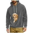 thumbnail image 2 of Dolkfu Hoodies Men Pullover Pet Carrier Corduroy Sweatshirts Hooded Kanga Pocket Loose Mens Tall Shirts 2X, 2 of 8