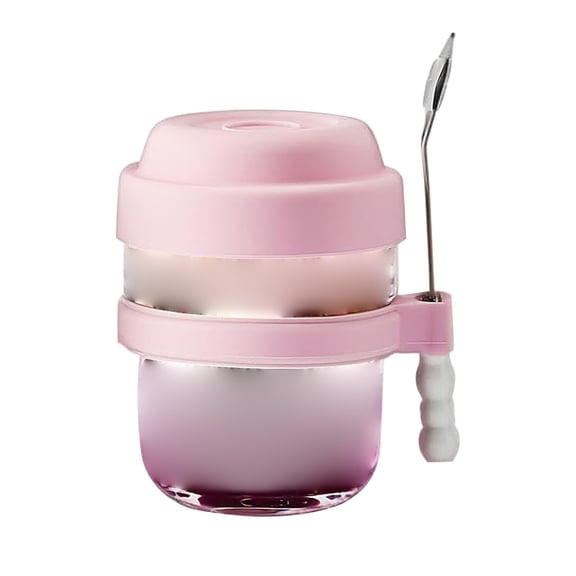 Cereal Cups, Breakfast Containers, Portable Glass Jar with Spoon for Oatmeal, Yogurt, Snacks, Leak-Proof, Refrigerator Safe, Meal Prep, On-The-Go, Lunch Box Pink