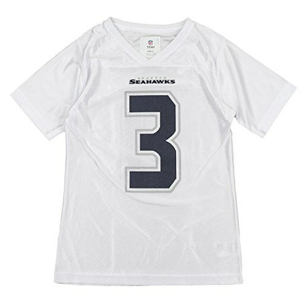 NFL Seatle Seahawks Russell Wilson #3 Youth Girls Dazzle Jersey (Large (14))