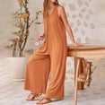 thumbnail image 2 of Women's Casual Summer Jumpsuit Sleeveless Loose Fit Romper Overalls With Pockets Trendy 2024 Fashion Outfit, 2 of 2