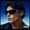 Blue Bandana Arm, variant on Gangster Mad Dog Dark Black Shades Narrow Rectangle Sunglasses Matte Black