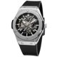 thumbnail image 3 of Reloj mecánico automático para hombre, estilo europeo y americano, informal, plateado, hueco, 3 of 6