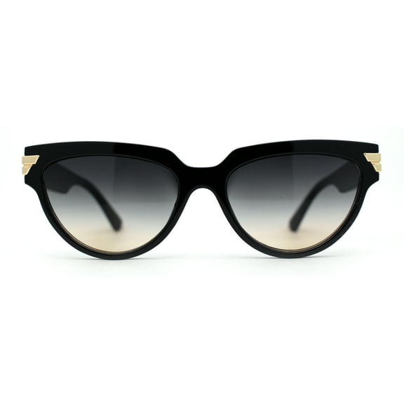 Womens Mod 20s Art Deco Cat Eye Horn Rim Plastic Sunglasses Black Brown