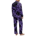 thumbnail image 2 of SCRAWLGOD Halloween Crow Rose Spider Web Violet 2 Piece Mens Pajamas Set, Wrinkle-Free Soft Notched Collar Pajamas for Men, Long Sleeve Mens Sleepwear with Pockets & Elastic Band, XL, 2 of 6