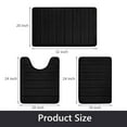 thumbnail image 6 of Tripumer Memory Foam Bathroom Mat Set Bathroom Rug Set 3 Piece Non Slip Extra Absorbent Thick Soft Dry Bathroom Mat Sets for Bathroom Washable Carpets Set Black, 6 of 8