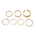 thumbnail image 1 of Bradem Rings Clearance! 7Pcs Combinationalloy Ring Creative Irregular Street Style Geometric Jewelry, Gold, One Size Lady Ring Clearance Sale, a Set of Rings (7 X Rings), 1 of 3