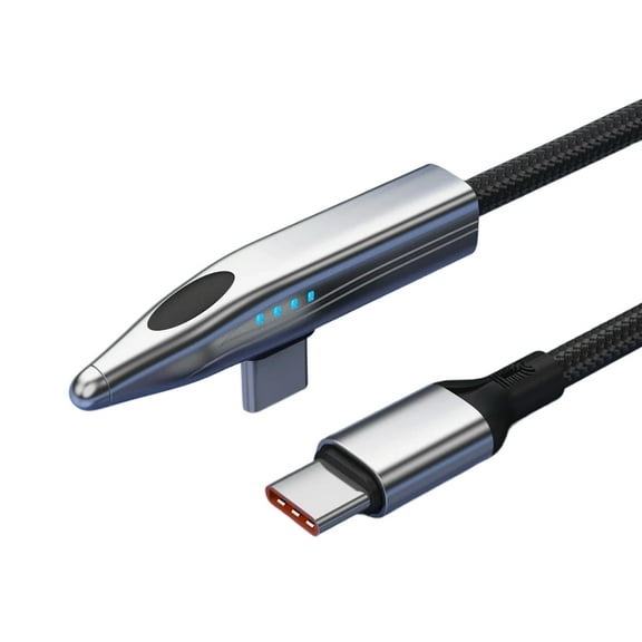 90 Degree Angled 240W Fast Charging Cable Type C Charging New Smartphones Tablets Laptops Nylon Alloy Build Cord