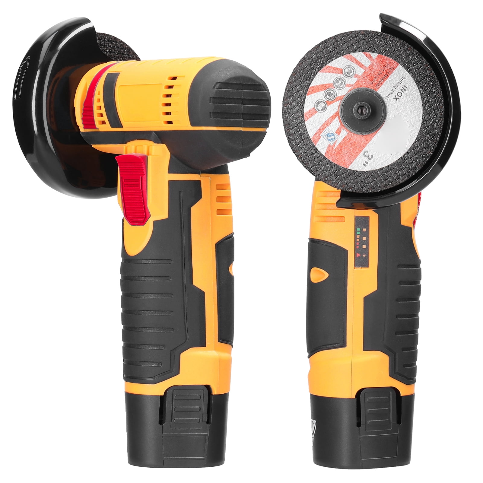 19500rpm Angle Grinder 19500rpm Electric Grinding Tool, Multifunctional Angle Grinder, Handheld Cutter with Cutting Polishing Ceramic Tile Wood Stone Steel, High Speed, Low Noise, ABS