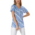 thumbnail image 1 of Gibobby Blusa Termica Mujer Twill Tshirt Fashion Round Casual Cuckline Escote Corto Mujeres Button Women's Blouse（Aqua， XXXL), 1 of 5