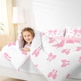 thumbnail image 3 of Erosebridal Girly Pink Bow Bedding Comforter Set 7 Pieces, Cute Princess Cartoon Full Bedding Set, 3 of 7