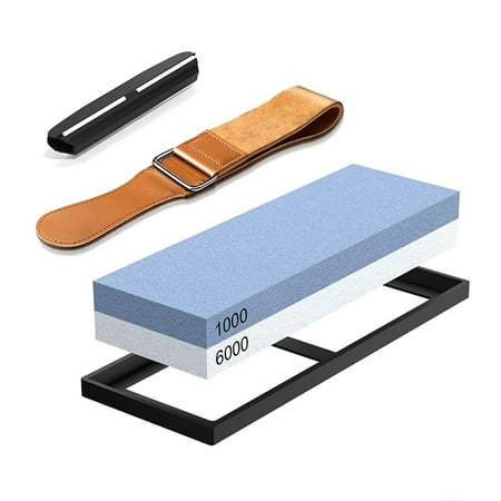 

Actual Grit Premium Material Sharpening Stone 2 Sides 1000/6000 Whetstone Set Sharpener Stone Wet