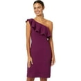 thumbnail image 3 of Lilly Pulitzer Bordeaux Dress Women's 4 Purple Ruffle One Shoulder Sheath ERK938, 3 of 5