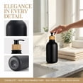 thumbnail image 2 of qolami Black Soap Dispenser, 2 Pack Hand Soap Dispensers with Bamboo Pump, Plastic Hand and Dish Dispenser for Kitchen, Refillable Liquid Soap and Lotion Dispensers Bottle, 2 of 8