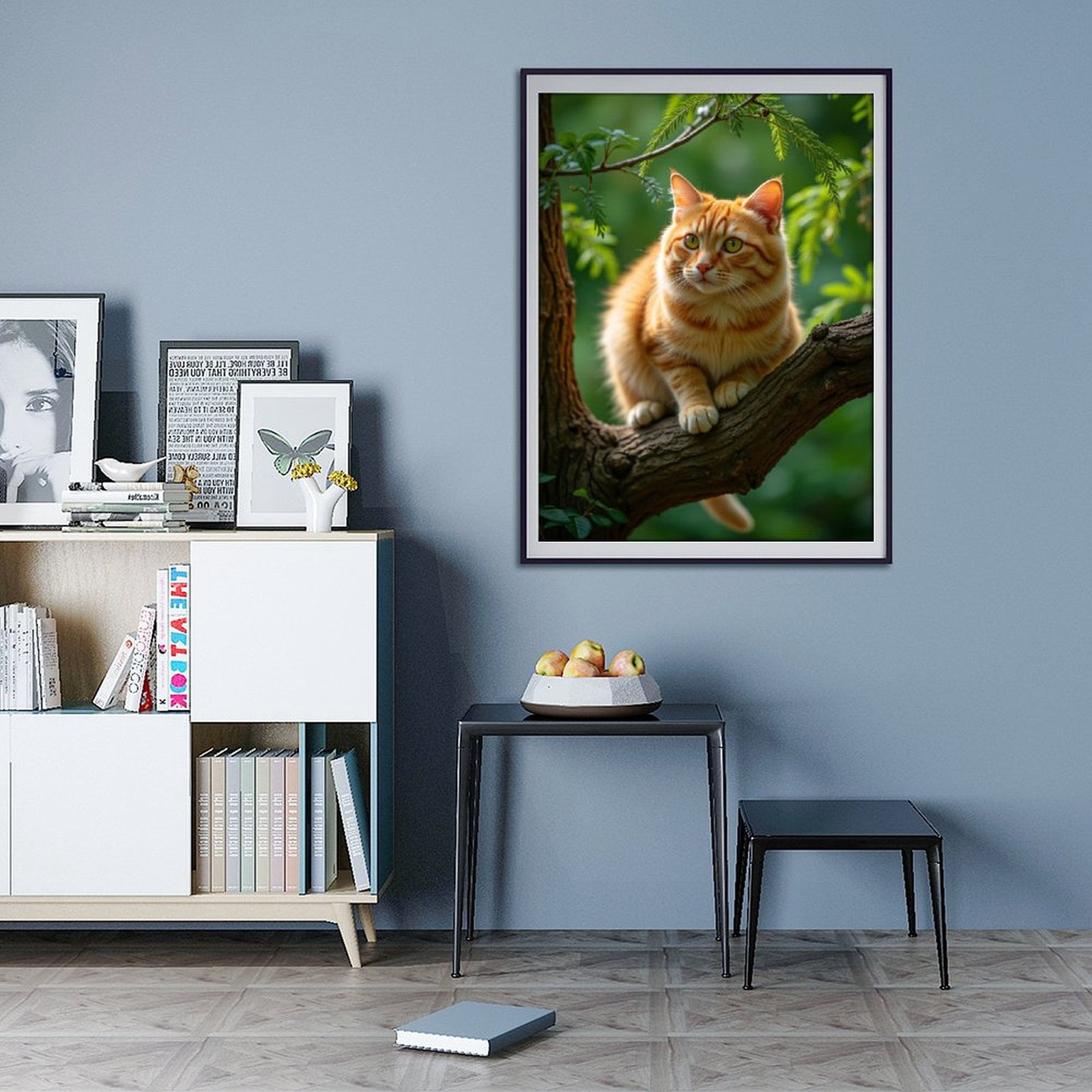 Diamond Art Kits for Adults - 5d Orange Cat In Tree Nature Scene Diamond Painting for Adults, Diamond Art for Adults Beginners, Diamond Painting Kits for Adults for Home Wall Decor