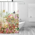 thumbnail image 5 of HVEST Watercolor Floral Shower Curtain - Colorful Wildflowers & Butterflies Bathroom Decor - Wrinkle Resistant Polyester Fabric with 12 Hooks, 72x72 Inches, 5 of 8