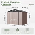 thumbnail image 2 of Clouddwell 7.5x5 ft. Outdoor Storage Shed, Brown Metal Garden Shed with Double Lockable Doors for Backyard, Patio, 2 of 8