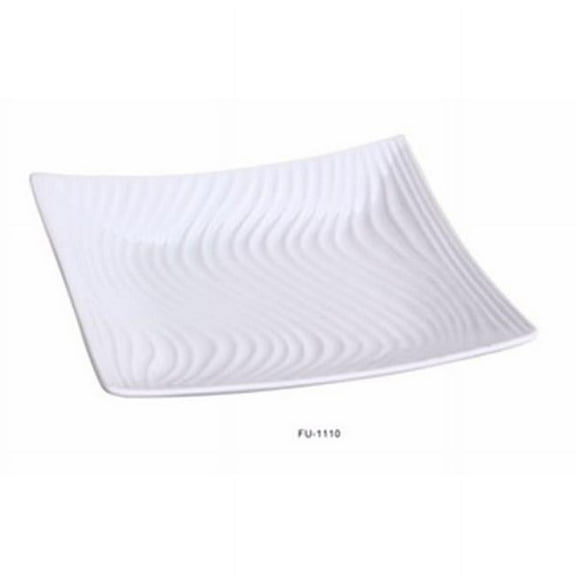 10.5 in. Fuji Porcelain Square Plate, Bone White - Pack of 12