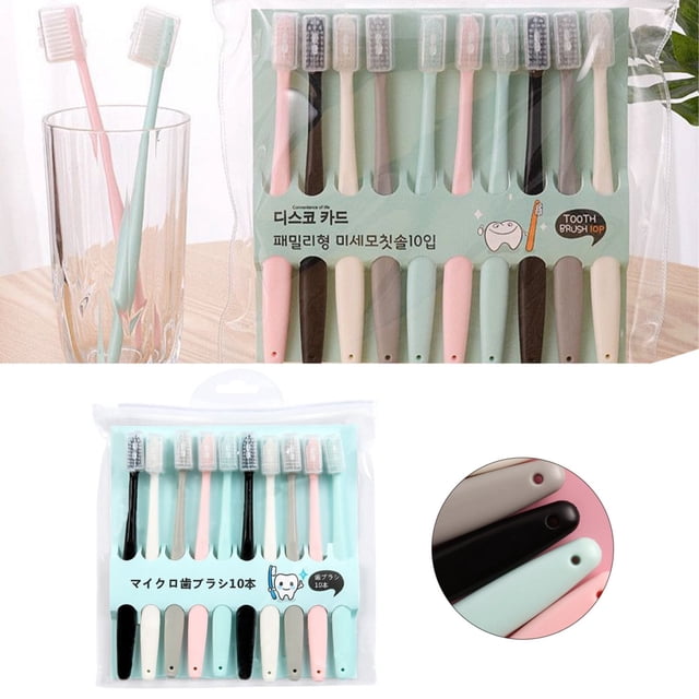 Manual Toothbrush 10Pcs/Set Macaron Toothbrush Adult Family Pack Household Toothbrush Soft With Protective Cover Care Tools Toothbrush Sets For Adults Kids Travel, Manual Toothbrushes for Women