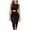 Black, variant on Dvprdro Womens Casual Party Midi Dress Crew Neck Sleeveless Ruched High Waist Side Slit Fitted Dress Elegant Solid