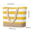 thumbnail image 3 of LEFXSMR Beach Bags for Women, Beach Bags Waterproof Sandproof with Striped Design, Portable Washable Tote Bag for Swim Pool & Outdoor Use, Yellow, 3 of 6