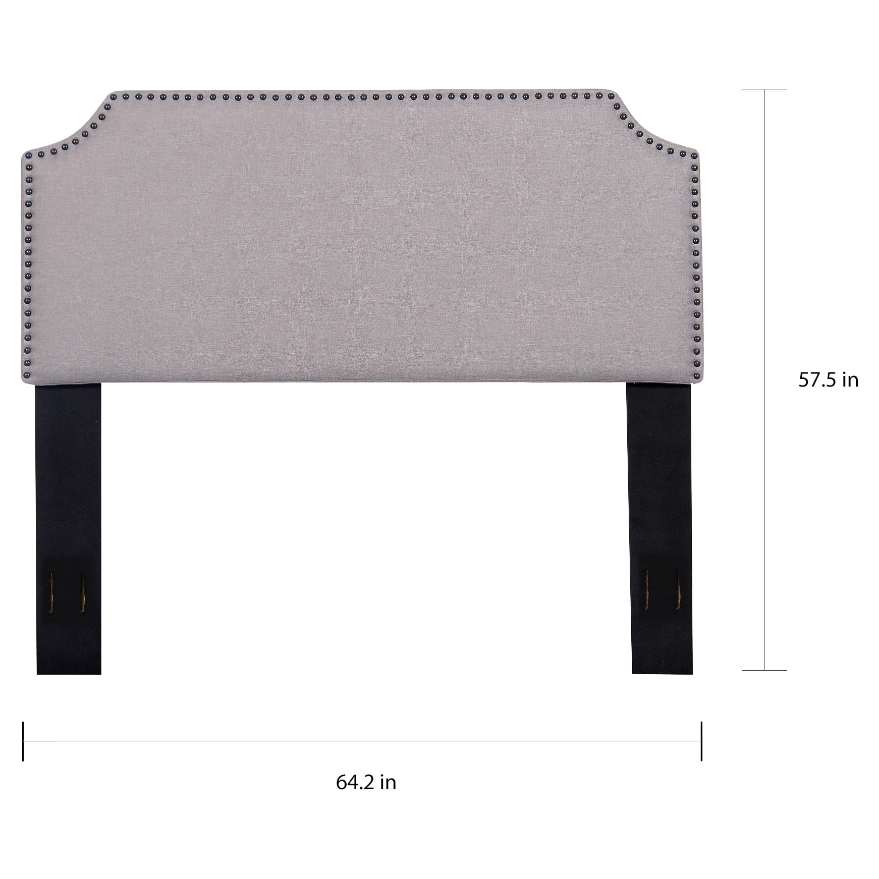 US Pride Furniture Morden Full/Queen Nailhead Upholstered Fabric Headboard Beige